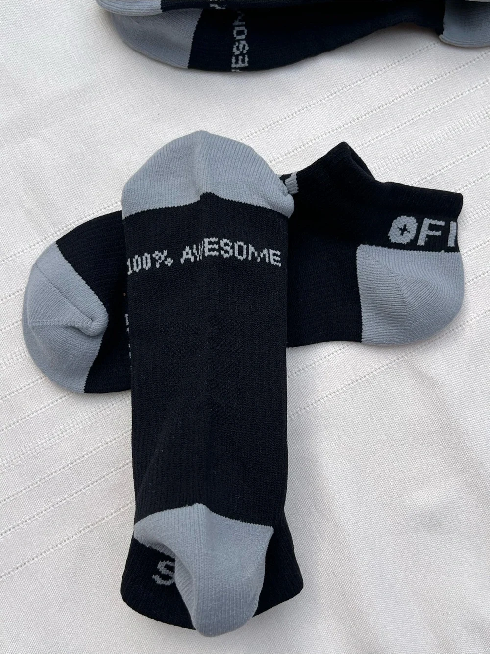 Figs Black Ankle Socks with Gray Heel and Toe